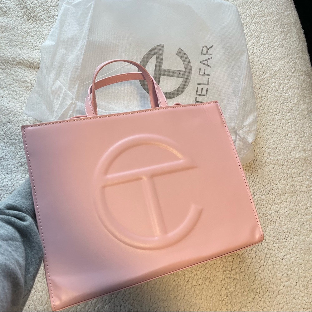 pink telfar tote bag